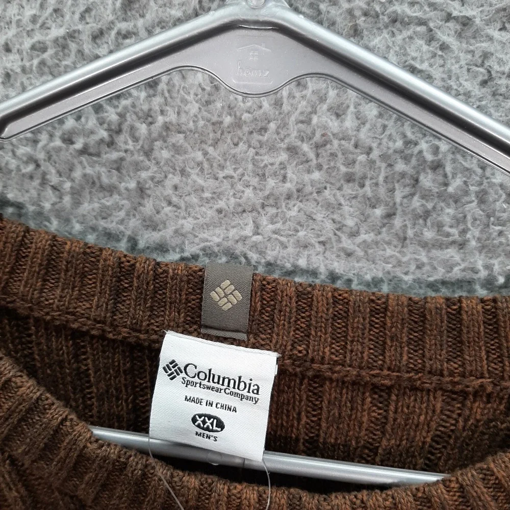 Columbia‎ Sweater Adult 2XL XXL Brown Knit ROC Crew Knit Outdoors Preppy NEW
